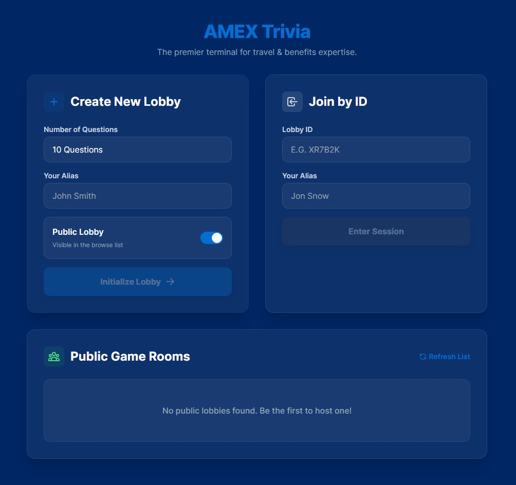 AMEX Trivia Interface